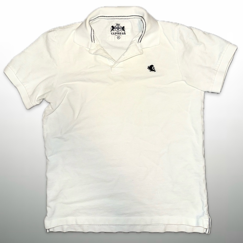 Express White Short Sleeve Collared Button-Up Shi… - image 1